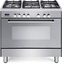 德龙hi DEF905GW1X1独立式烤箱，配有燃气灶台和炒锅燃烧器