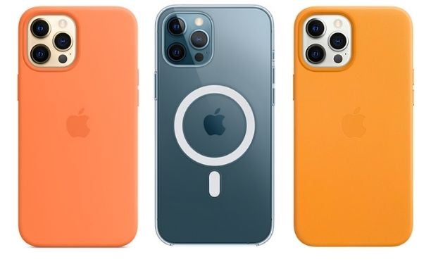 三个苹果iPhone 12 MagSafe情况下,可供12 iPhone手机