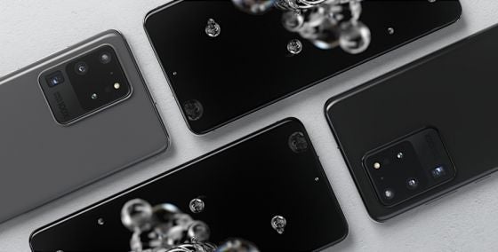 三星Galaxy S20手机灰色和黑色