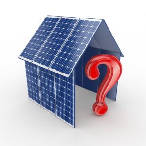 太阳能电池板和问号