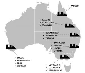 澳大利亚煤炭发电站地图