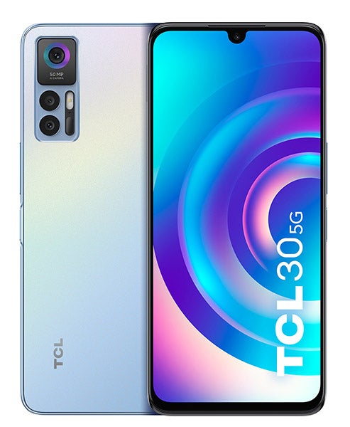 TCL 30 5G手机的正面和背面为蓝色