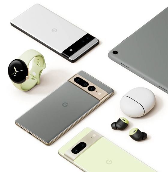 绿色和灰色的Google像素设备范围