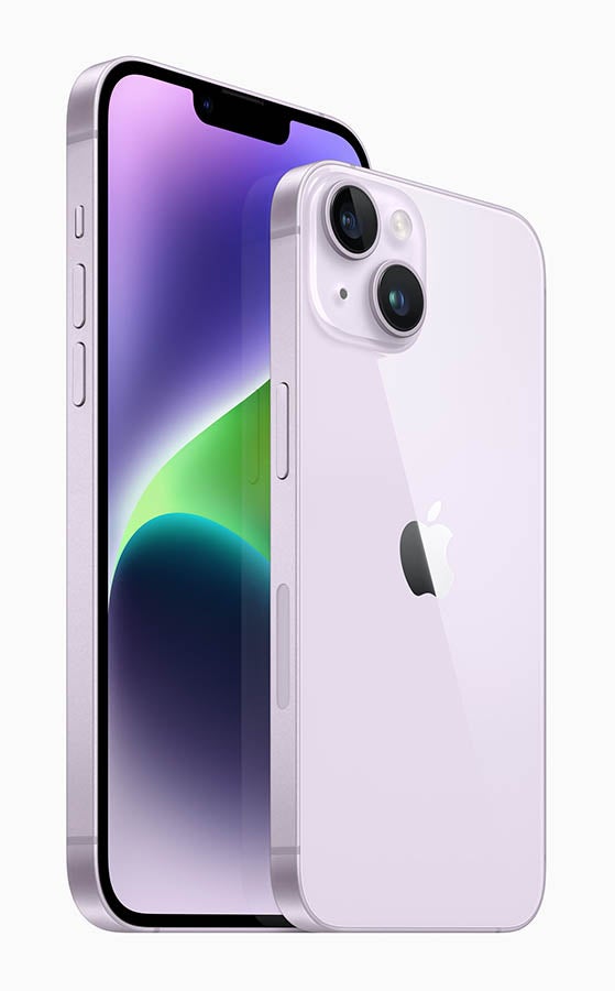 紫色的iPhone 14