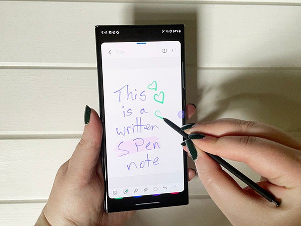 三星Galaxy S23 Ultra的S Pen屏幕书写