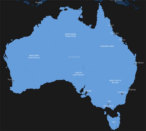 星链在澳大利亚的覆盖地图