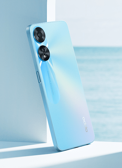 蓝色OPPO A78 5G手机