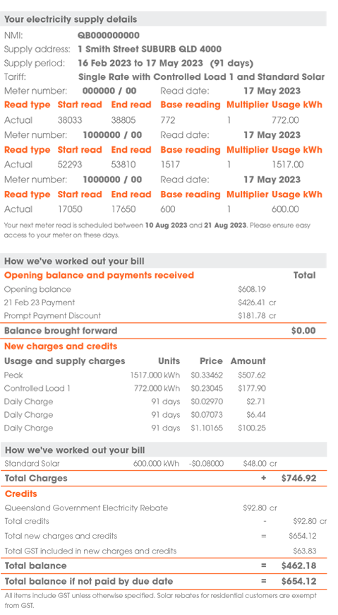 Alinta能万博ManBetX手机网站源账户细节住宅电费的例子